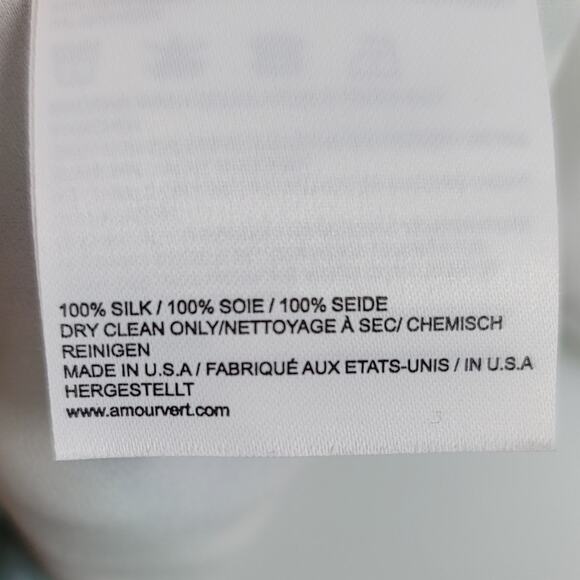 Amour Vert 100% Silk Watercolor Blue/Green Dress Small - Picture 5 of 6